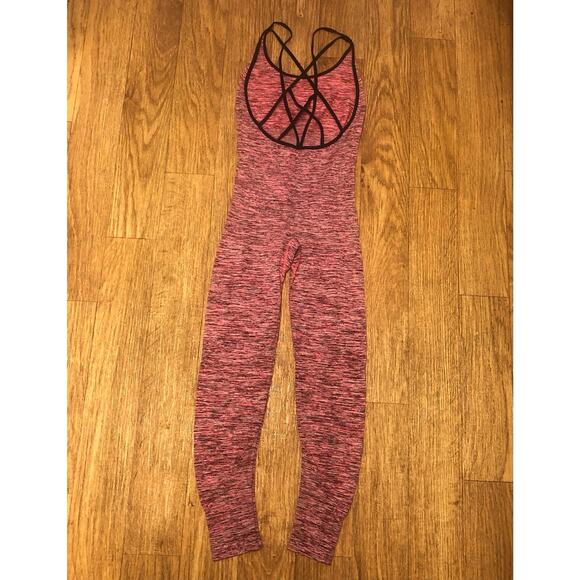 NWOT Intimately Free People Pink Black Barely There Space Dye Bodysuit Size XS/S - Picture 11 of 15